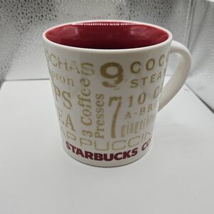 Starbucks 2008 Red and White Mug with 12 Days Design Holiday